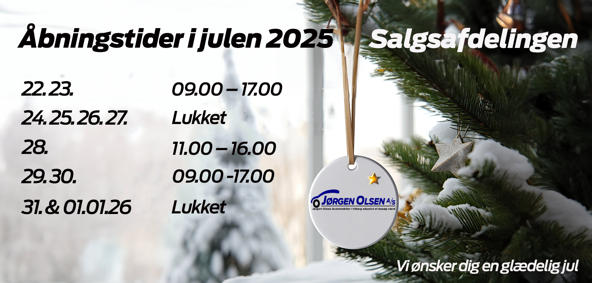 åbningstider julen 2025