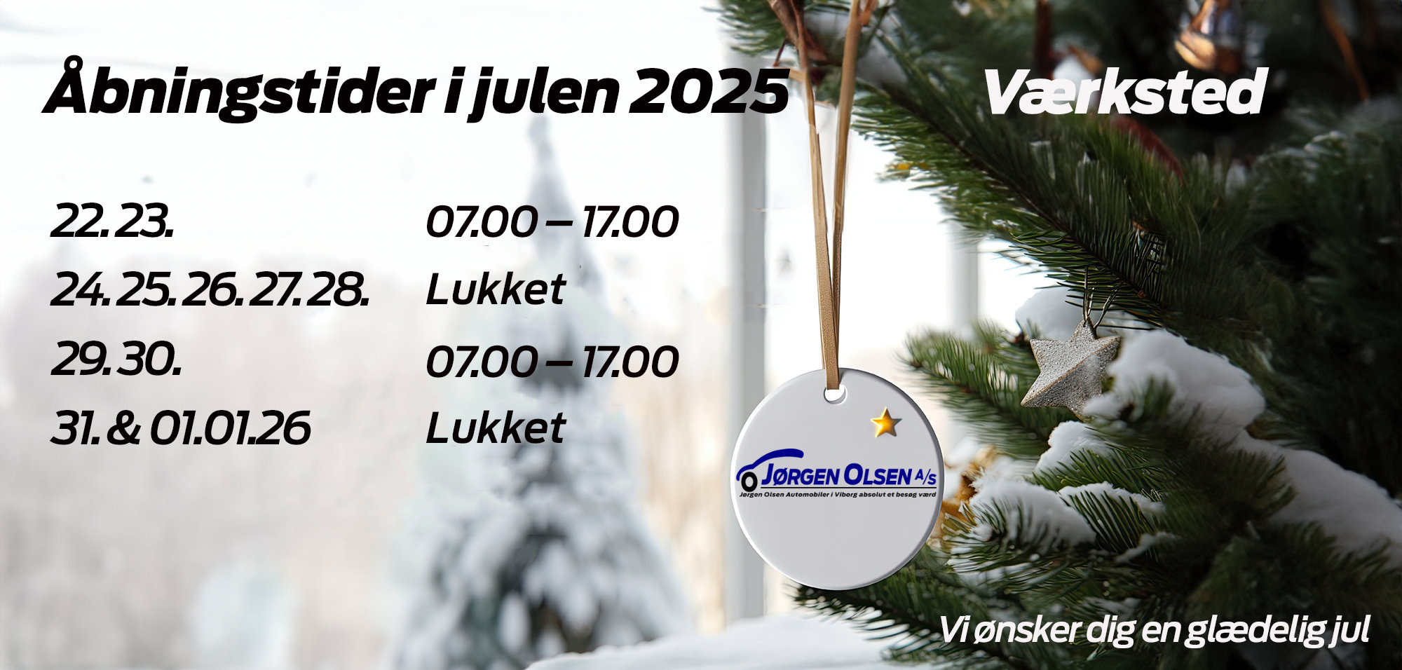 åbningstider julen 2025